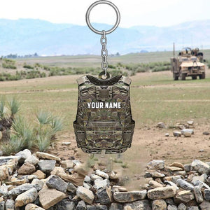 PERSONALIZED ARMY EQUIPMENT KEYCHAIN, CUSTOM EQUIPMENT FLAT ACRYLIC KEYCHAIN