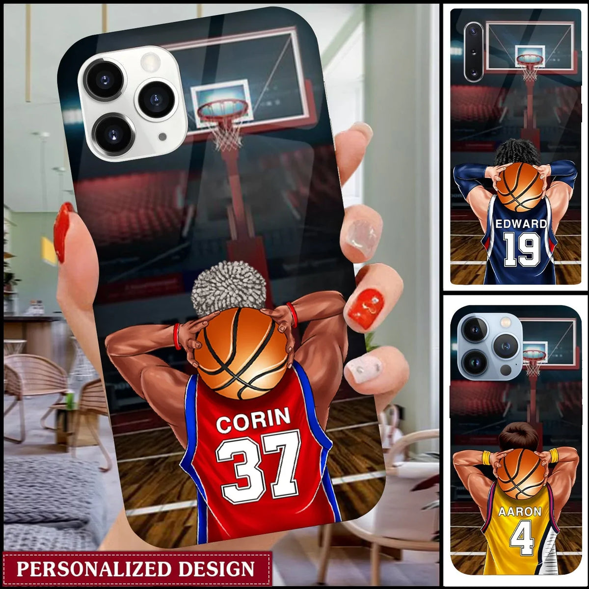 PERSONALIZED BASKETBALL PLAYER PHONE CASE, GIFT FOR BASKETBALL LOVERS
