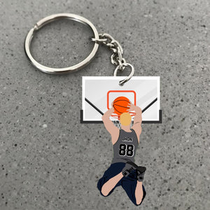 Personalized Basketball Slam Dunk Shaped Keychain For Basketball Lovers