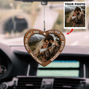 Personalized Car Hanging Ornament - Gift For Couple - From Our First Kiss
