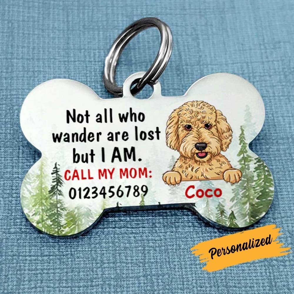 Personalized Dog Lost Wander Bone Pet Tag