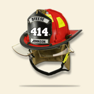 Personalized Firefighter Helmet Keychain - Custom Name, Number