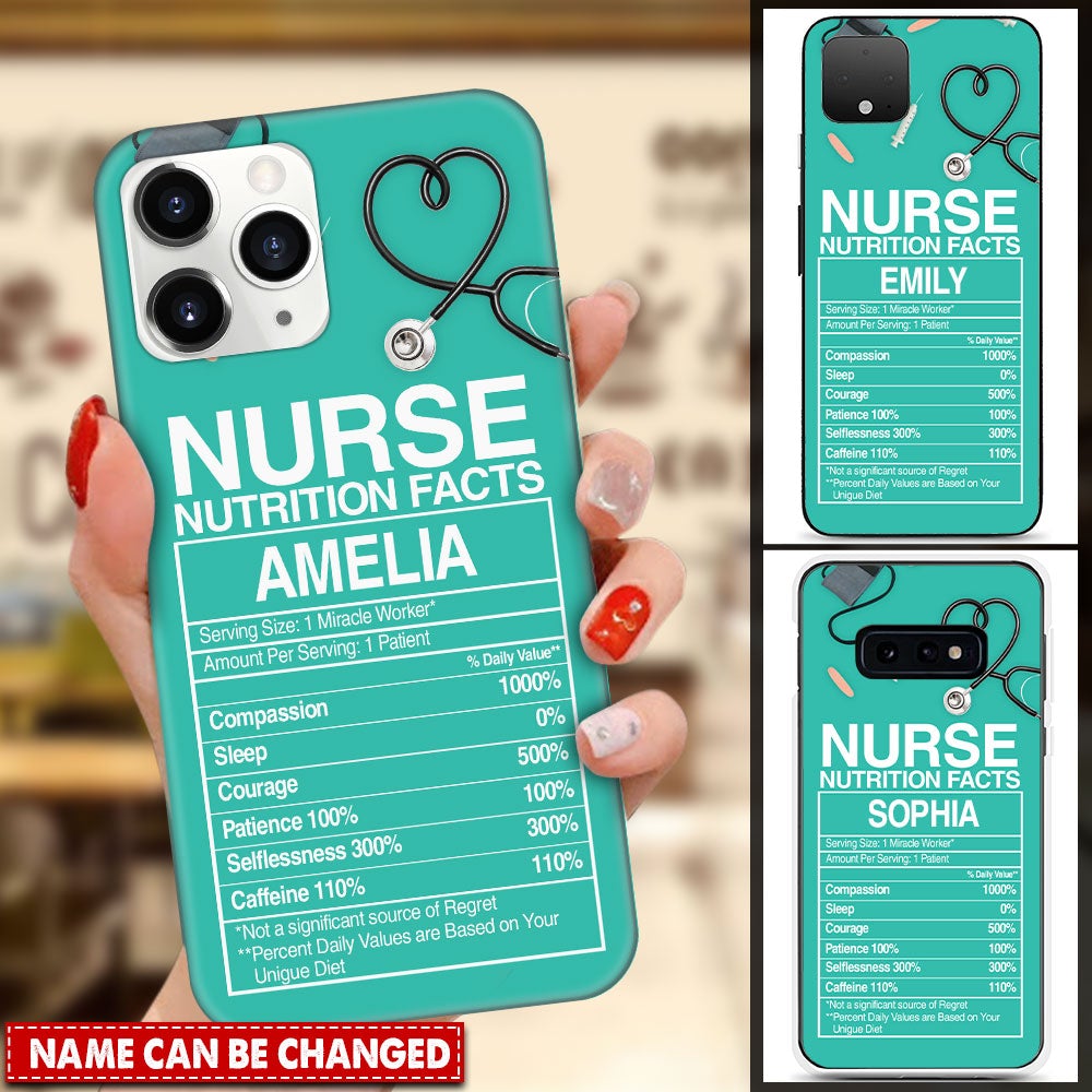 Personalized Gift For Nurse Nurse Nutrition Facts Silicone Phonecase