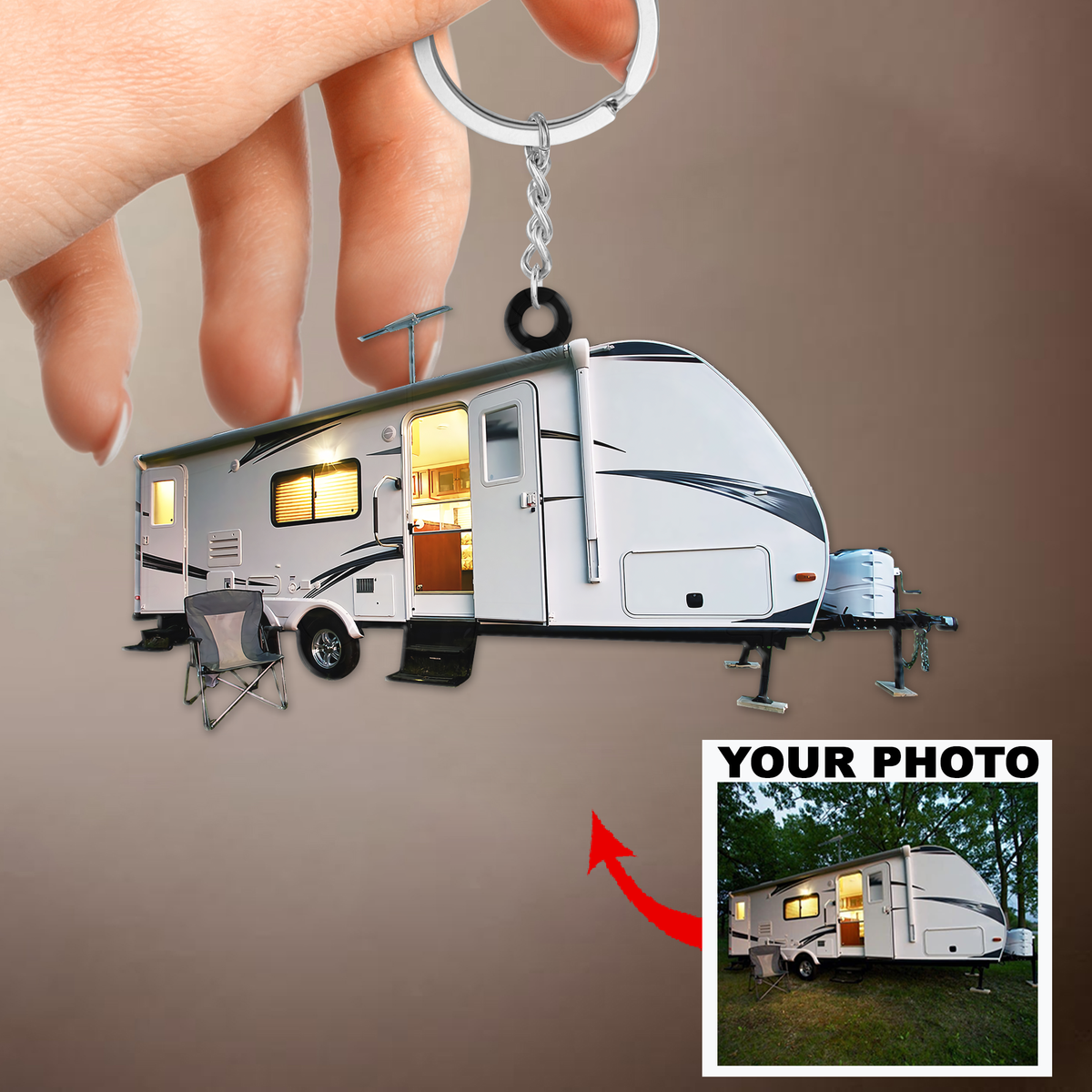 Personalized Camping Rvs Keychain Custom Your Photo Keychain bakven