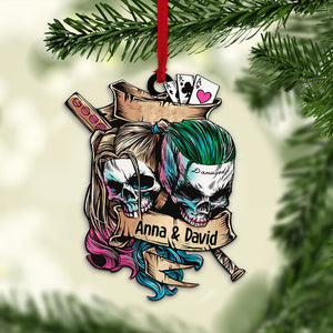 Personalized Skull Couple Ornament, Christmas Tree Decor