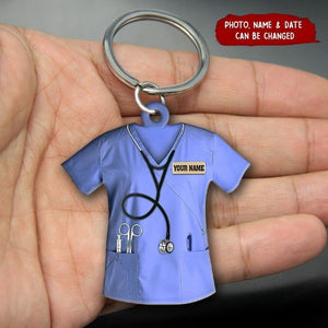 Personalized Nurse Scrubs - Gift for Nurse Keychain