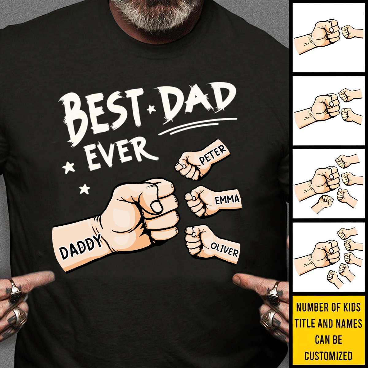 The Best Dad Ever - Family Personalized Unisex T-shirt - Father's Day, Birthday Gift For Dad