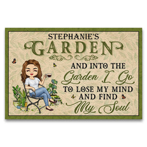 And Into The Garden I Go Gardening - Garden Sign - Personalized Custom Doormat