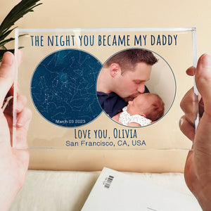 The Night You Became My Daddy - Personalized Rectangle Acrylic Plaque