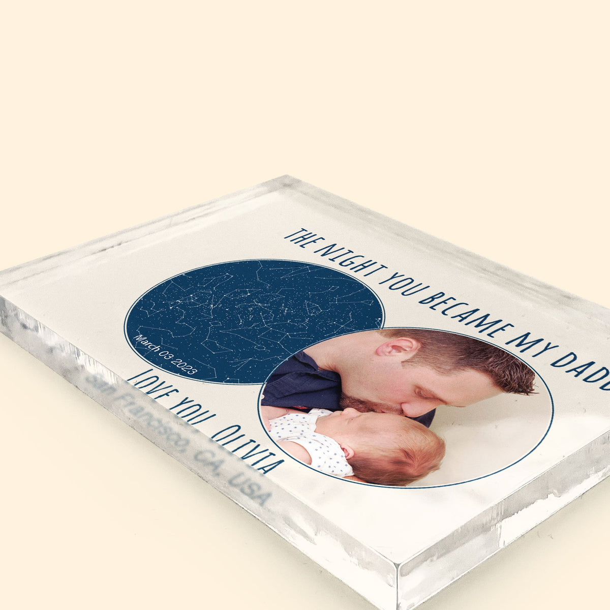 The Night You Became My Daddy - Personalized Rectangle Acrylic Plaque