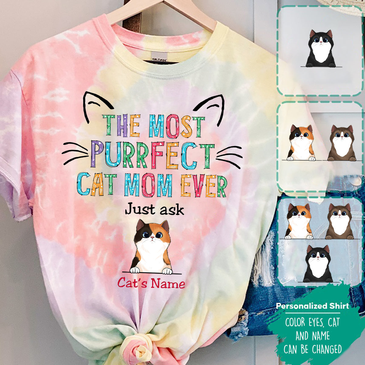 The most purrfect cat mom ever personlized shirt
