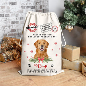 Personalised Christmas Santa Sack With Pet Photo, Christmas Bag, Gift For Dog Lovers