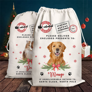 Personalised Christmas Santa Sack With Pet Photo, Christmas Bag, Gift For Dog Lovers