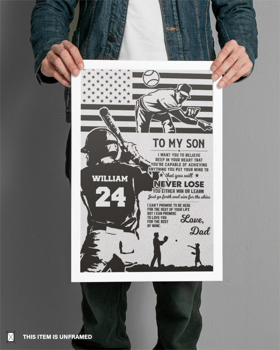 To my son Love Dad Vertical Poster- Family Gifts - Personalized Custom Poster