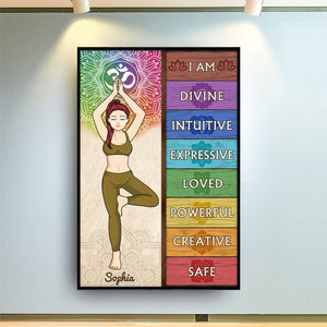 I Am Divine Intuitive Expressive Loved - Gift For Yoga Lovers - Personalized Custom Poster