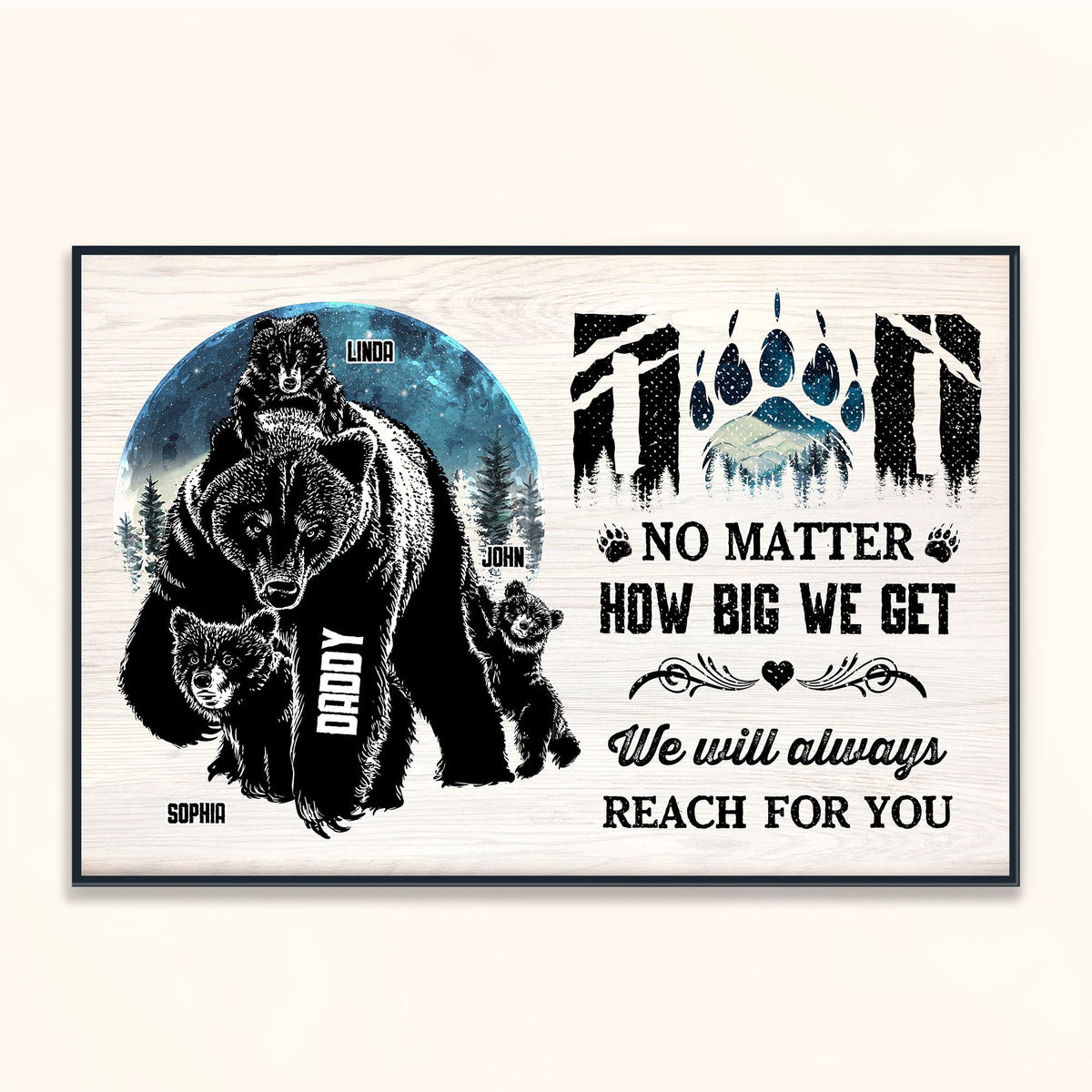 We'll Always Reach For You Bear Dad Personalized Poster