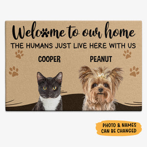 Welcome To Our House, Custom Photo Doormat, Gift For Pet Lovers, Personalized Doormat, New Home Gift