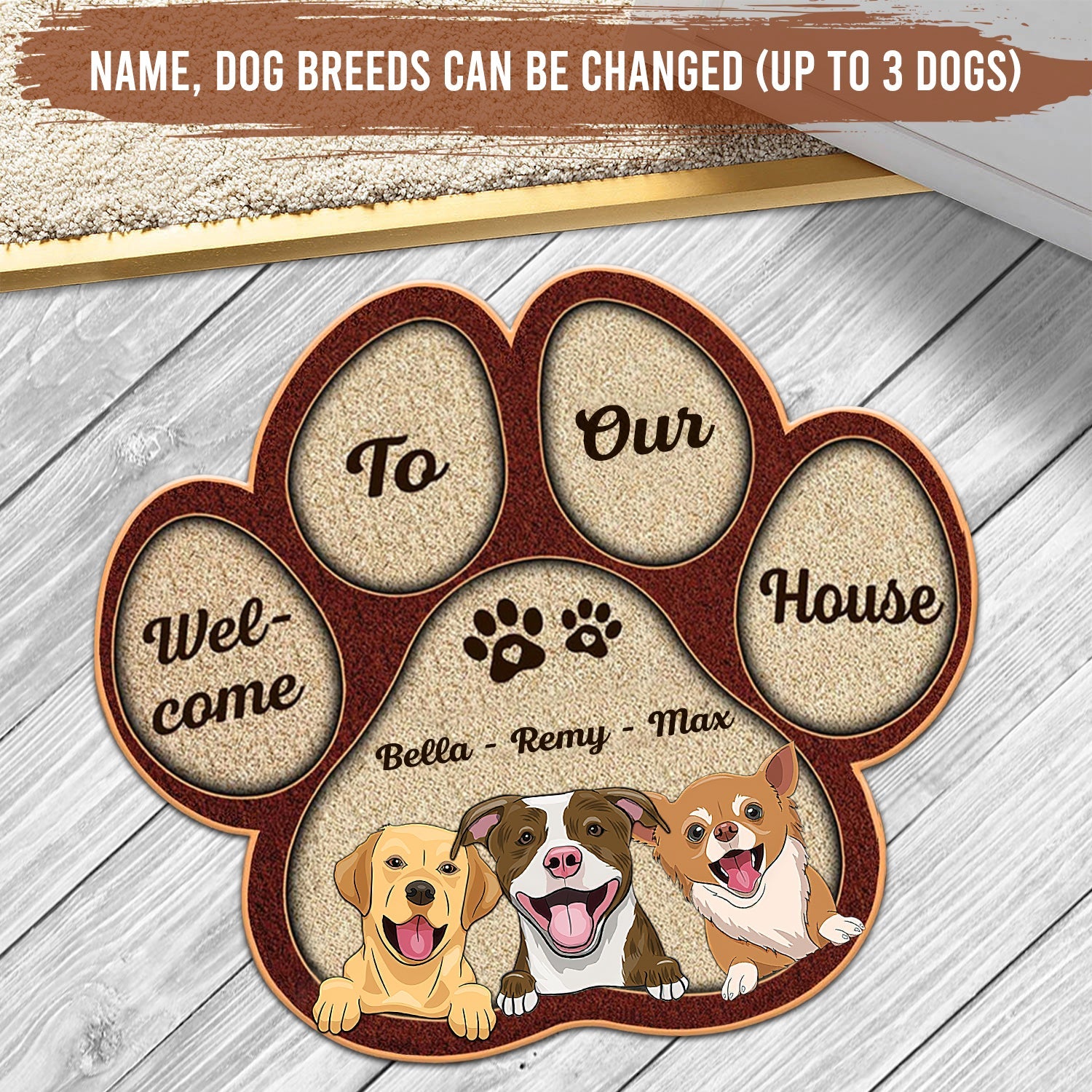Welcome Dog House Personalized Doormat