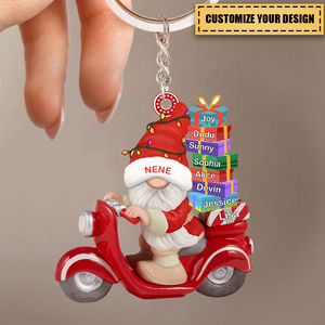 Nana Dwarf Riding A Motorbike Christmas Personalized Keychain
