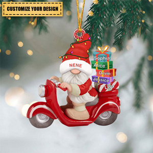 Nana Dwarf Riding A Motorbike Christmas Personalized Ornament