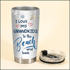 Personalized Dolphin Grandma Nana Love My Grandkids To The Beach Summer Hawaii Gift Stainless Steel Tumbler HLD17MAY23XT2