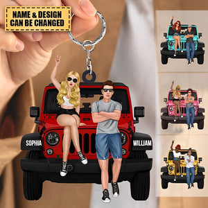 Personalized Off-Road Car Couple Keychain - Gift For Journey Couple