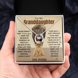 GRANDPA TO GRANDDAUGHTER - PROUD LION - LOVE NECKLACE