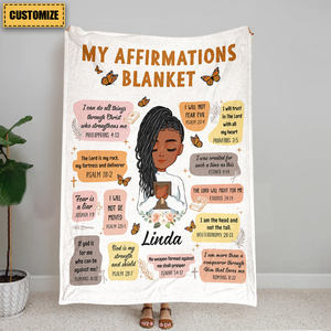 Christian Bible Verse Affirmations - Personalized Blanket