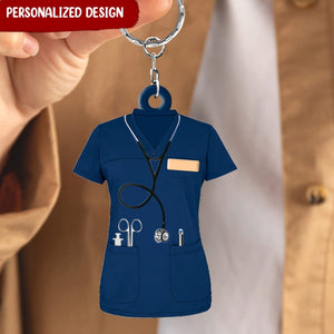 PERSONALIZED NURSE SCRUBS - GIFT FOR NURSE ACRYLIC KEYCHAIN