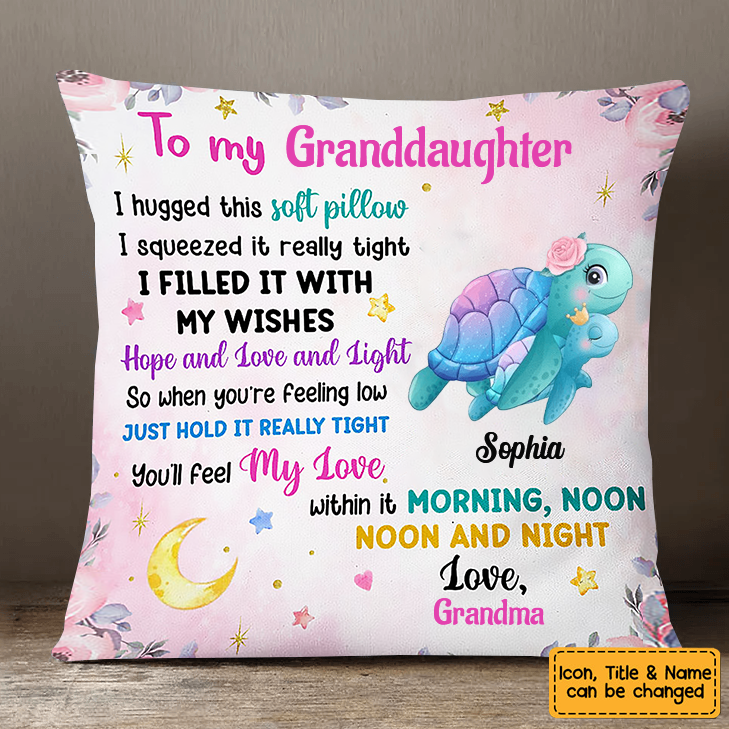 Personalized Granddaughter Daughter Sea Animals Hug This Pillow