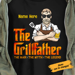Personalized BBQ The Grillfather T Shirt JL92 24O53