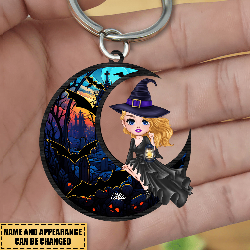 Gift For Witch Lover, Halloween Gift - Personalized Keychain