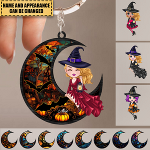 Gift For Witch Lover, Halloween Gift - Personalized Keychain