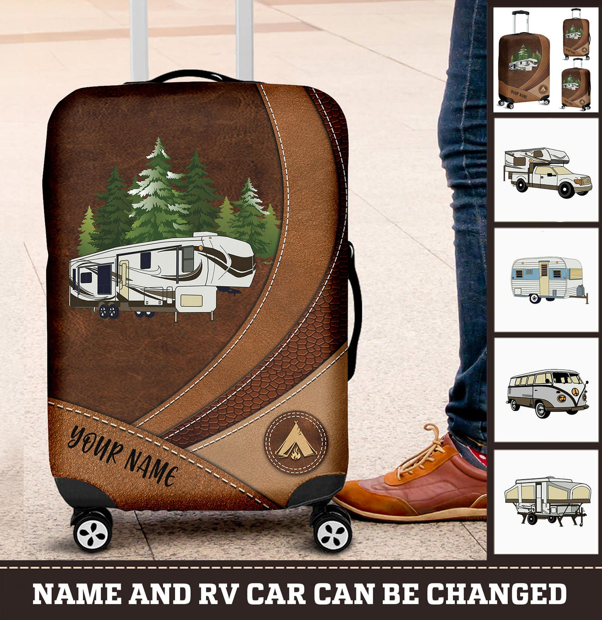 Camping Personalized Luggage Cover - LC003PS11