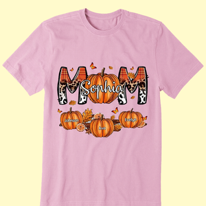 Mom Patterned Pumpkins Fall Season Personalized Shirt