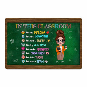 Owls And Doll Teacher In This Classroom Personalized Doormat