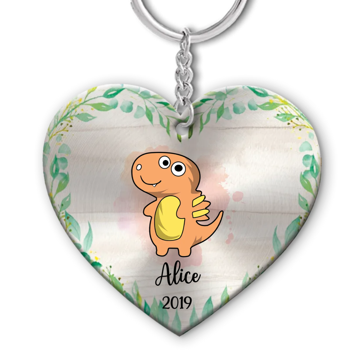Dinosaur Kid Personalized Keychain