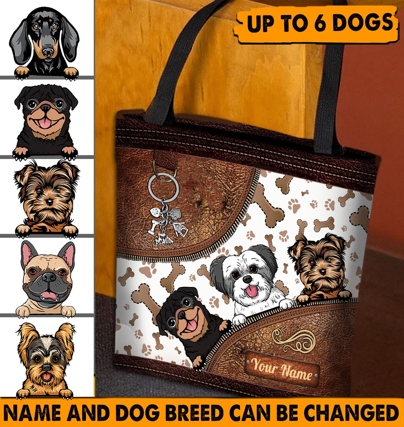 Dog Lover Personalized All Over Tote Bag - TO021PS