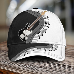 Bass Guitar Black White Personalized Classic Cap