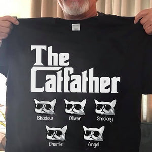 The Catfather Personalized Custom Cat Dad T-shirt