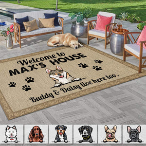 Welcome Dog's House Dog Patio Rug, Patio Mat