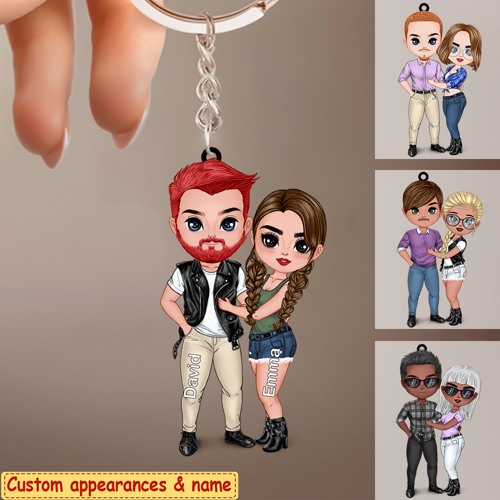 Personalized Couple Hugging Keychain Gift for Couples