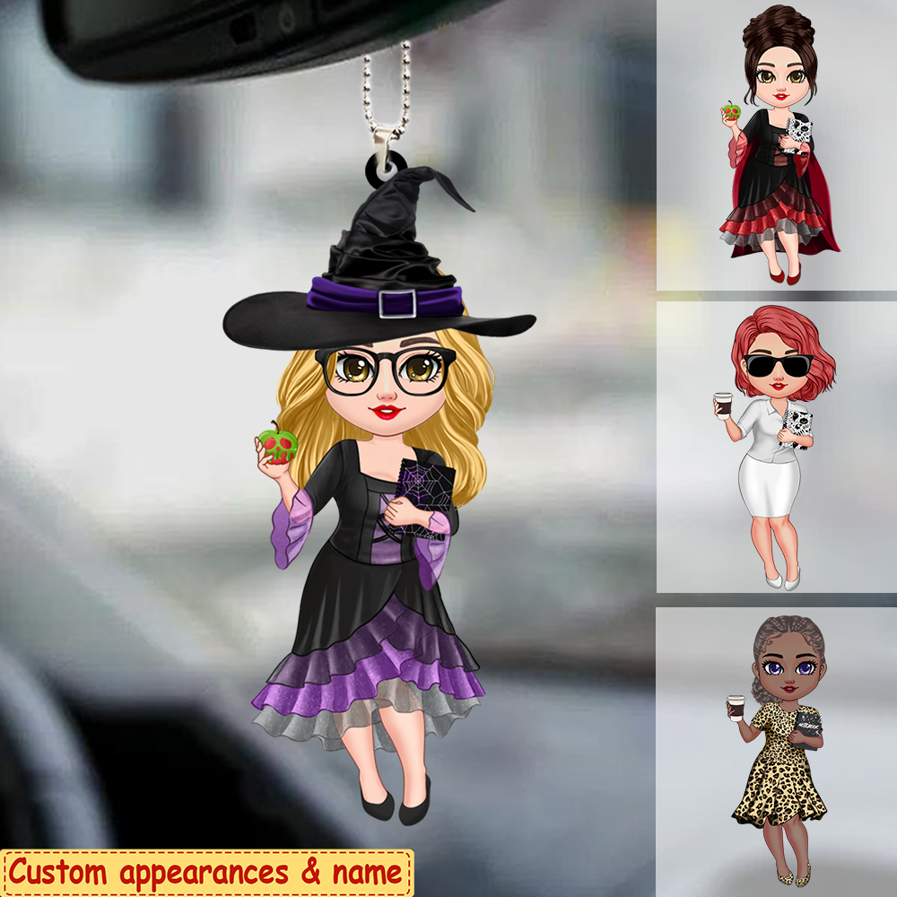 Halloween Gift For Witch Lover Personalized Woman Hanging Ornament