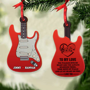 Electric Guitar Couple To My Love Personalized Christmas Ornament