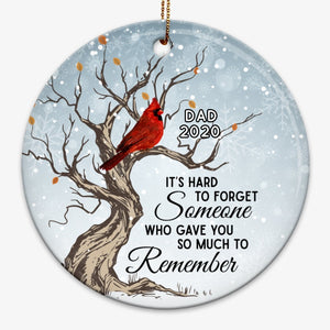 Hard To Forget Cardinal Memorial Personalized Circle Ornament