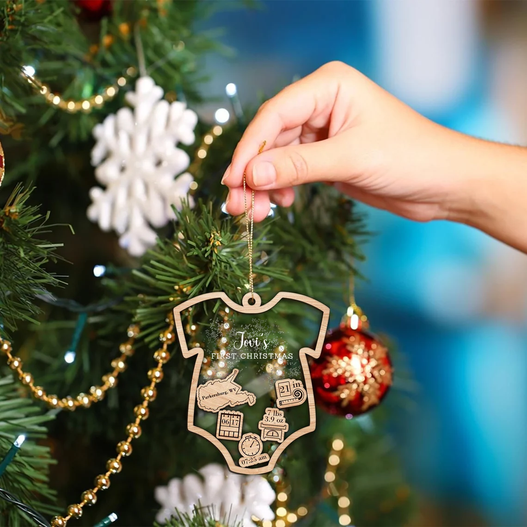 Baby's First Christmas Shaky Shaky Personalized Ornament