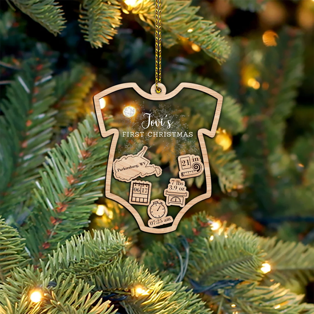 Baby's First Christmas Shaky Shaky Personalized Ornament