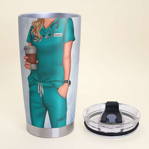 Nursing Life Lessons, Personalized Tumbler with Custom Nurse Uniform, Gift for Nurses