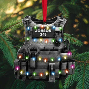 Police Bulletproof Vest Christmas -Personalized Christmas Ornament - Gift For Police