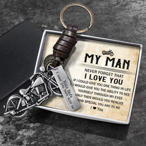 Personalized Motorcycle Keychain - To My Man - Ride Safe, I Need You Here With Me